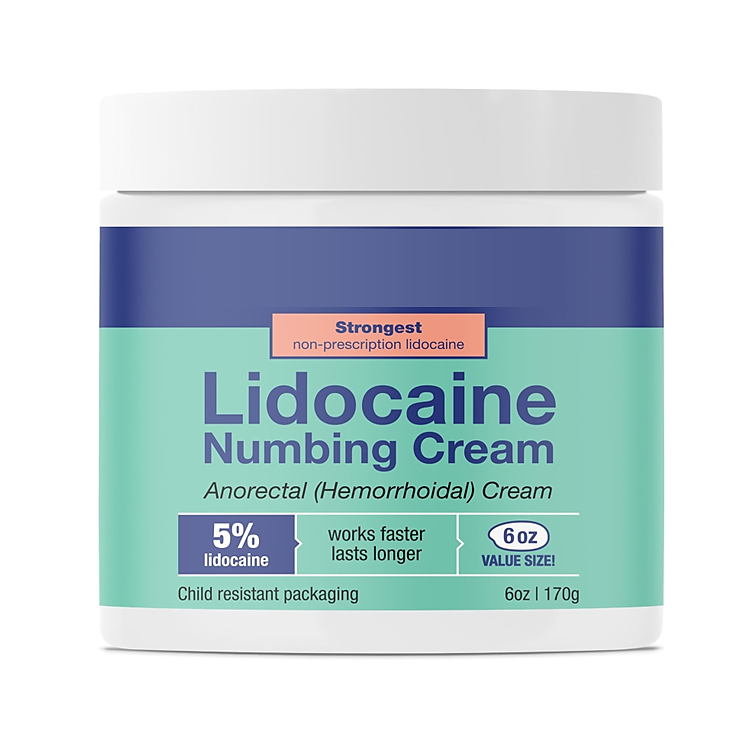 Lidocaine cream child resistant packaging